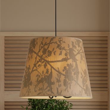 Searchlight Isla - hanglamp - Ø 45 x 150 cm - bruin en zwart