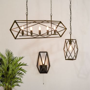 Searchlight Chassis - luster - 86 x 26 x 90 cm - mat zwart