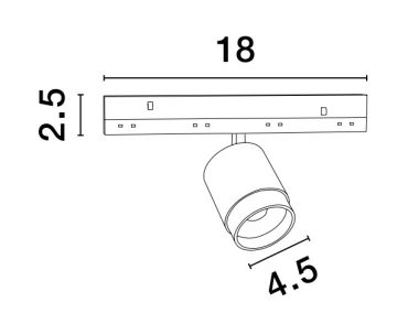 Nova Luce Ultra Slim - rail spot - lichtbundel instelbaar van 15 tot 36 graden - Ø 4,5 cm - 5W LED incl. - zwart