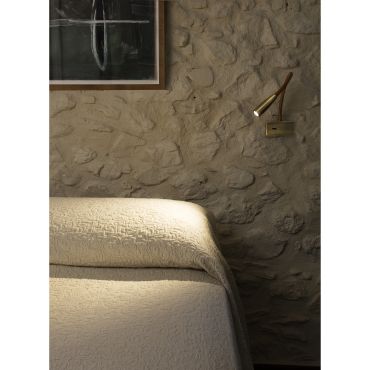 Faro Lead - wandverlichting met schakelaar - 40 x 5 cm - 3W LED incl. - brons en bruin