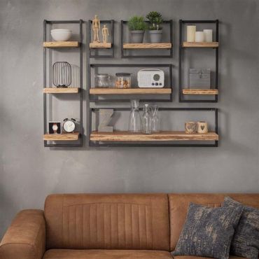 Vico Edge - wandschap - 30 x 25 x 65 cm - acaciahout