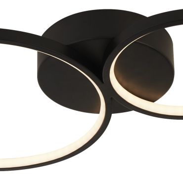 Searchlight Cirque - plafondverlichting - 98 x 32 x 5,5 cm - 34W dimbare LED incl. - mat zwart en wit