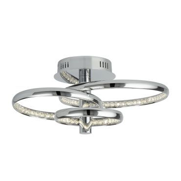 Searchlight Rings - plafondverlichting - 48 x 34 x 22 cm - 28W LED incl. - chroom