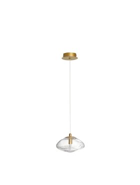 Nova Luce King - hanglamp - Ø 16 x 200 cm - goud en transparant
