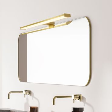 Searchlight Kos - opbouw wandlamp - 60 x 5 cm - 12W LED incl. - IP44 - goud