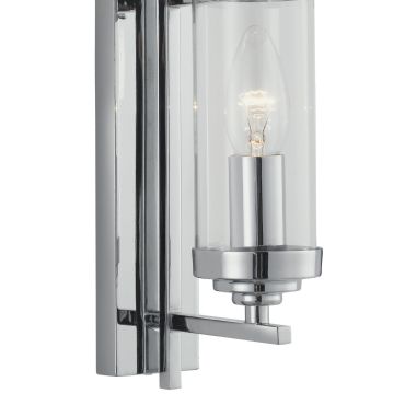 Searchlight Milo - wandverlichting met trekschakelaar - 7 x 28 cm - chroom