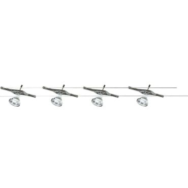 Searchlight Track &amp; Spot - LED-kabelset - 500 cm - 5 x 5W LED incl. - chroom
