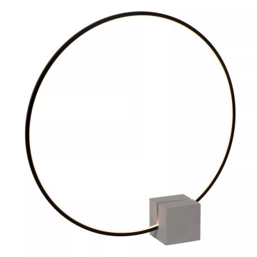 Lucide Cirkelis - tafelllamp - 80 x 14 x 83 cm - 24W dimbare LED incl. - 3 stapdimmer - grijs en zwart