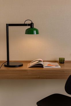 Faro Tatawin - tafellamp - 25 x 45,4 x 57,5 cm - satijnzwart en glansgroen