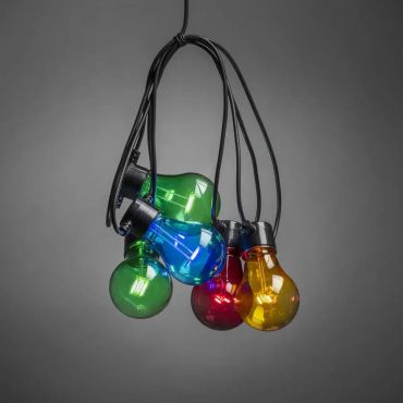 Konstsmide - decoratieve party lichtset met dimfunctie - 9,5m lengte met 10m snoer - 20 LED lampen incl. - 6,8W - IP44 - multikleur