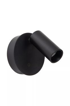 Lucide Toni - oplaadbare wandlamp - Ø 8,1 x 12,4 cm - 2W dimbare LED incl. - zwart