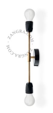 Zangra Baton - plafond/wandlamp - 35 x 10 x 8 cm - zwart