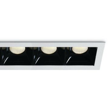 ONE Light Shop Square Boxes - inbouwspot - 250 x 62 mm, 240 x 57 mm inbouwmaat - 5 x 6,5W dimbare LED incl. - wit