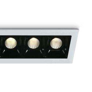 ONE Light Shop Square Boxes - inbouwspot - 146 x 45 mm, 137 x 36 mm inbouwmaat - 5 x 2W dimbare LED incl. - wit