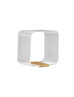 Nova Luce Valentin - tafellamp met snoerschakelaar - 24 x 24 x 16 cm - 14W dimbare LED incl. - messing goud