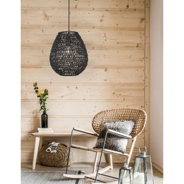 Nova Luce Griffin - hanglamp - Ø 30,5 x 215 cm - zwart
