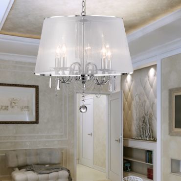 Searchlight Venetian - luster - Ø 50 x 140 cm - chroom