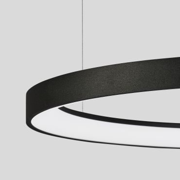 Nova Luce Pertino - hanglamp - Ø 58 x 150 cm - 48W dimbare LED incl. - zand zwart