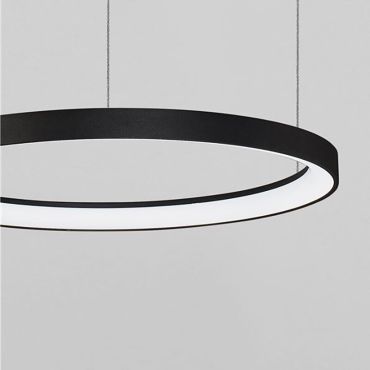 Nova Luce Pertino - hanglamp - Ø 48 x 150 cm - 38W dimbare LED incl. - zand zwart