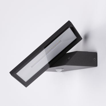 Nova Luce Prim - buiten wandverlichting op zonne-energie met bewegingsmelder - 18 x 3,5 x 17,5 cm - 2W LED incl. - IP65 - donker antraciet