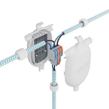 Creative Cables EIVA 3-way - siliconen kabelhouder - 7,5 x 11,5 x 2,6 cm - IP65 - wit