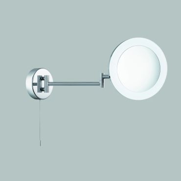 Searchlight Bathroom Mirrors - spiegel met verlichting en trekschakelaar - 40 x 20 x 20 cm - 3W dimbare LED incl. - IP44 - chroom