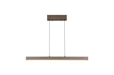 Searchlight Linear LED - hanglamp - 95-150 x 18 x 150 cm - 39W dimbare LED incl. - instelbare lichtkleur - koffiebruin