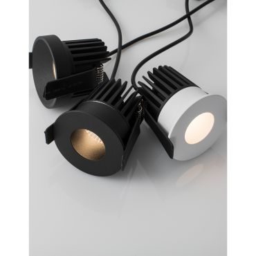 Nova Luce Petit - inbouwspot - Ø 62 mm, Ø 55 mm inbouwmaat - 9W LED incl. - IP42 - zandzwart