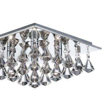 Searchlight Hanna - plafondverlichting - 34 x 34 x 15 cm - chroom