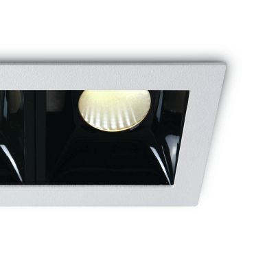 ONE Light Medium Shop Square Boxes - inbouwspot - 115 x 62 mm, 108 x 57 mm inbouwmaat - 2 x 6,5W dimbare LED incl. - wit