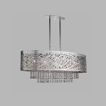 Searchlight Mica - hanglamp - 81 x 30 x 71 cm - chroom