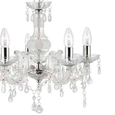 Searchlight Marie Therese - luster - Ø 48 x 93 cm - chroom