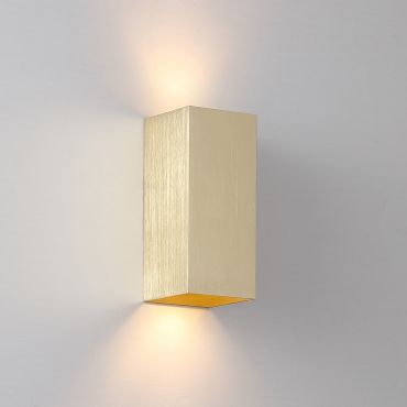 Searchlight Square - wandlamp - 6,7 x 6,7 x 15,5 cm - goud