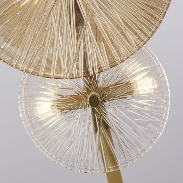 Searchlight Wagon - vloerlamp - Ø 30 x 151 cm - goud en amber