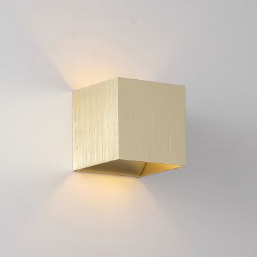 Searchlight Cube - wandlamp - 9,7 x 9,7 x 9,7 cm - goud