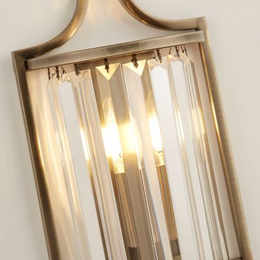 Searchlight Victoria - wandverlichting - 8 x 35 cm - goud en transparant