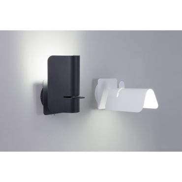 Faro Smile - wandverlichting met schakelaar - 12 x 13,2 x 19,5 cm - mat zwart