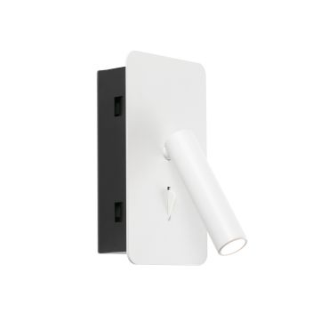 Faro Suau - inbouw wandverlichting met schakelaar - 9,5 x 17 cm - 3W LED incl. - mat wit