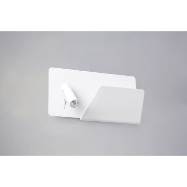 Faro Suau Right - wandverlichting met schakelaar en USB-poort - 28 x 12 x 15,5 cm - 3W LED incl. - mat wit