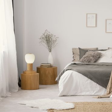 Searchlight Ella - tafellamp - Ø 15 x 25 cm - opaal en bruin