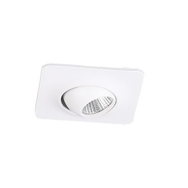 Dobac Yuca Square Tilted - inbouwspot 1L - 55 x 55mm, Ø 45 mm inbouwmaat - 3W LED incl. - wit