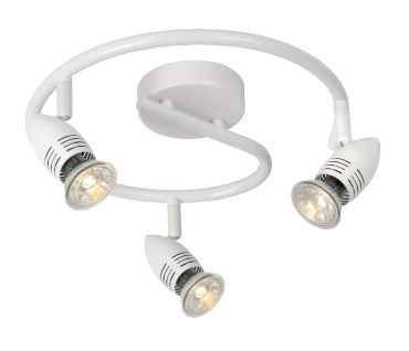 Lucide Caro - opbouwspot - Ø 31 x 13 cm - 3 x 5W LED incl. - wit