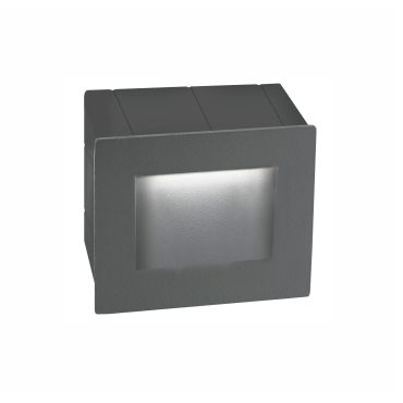 Nova Luce Krypton - inbouw wandverlichting - 8 x 7 x 8 cm - 3W LED incl. - IP54 - donkergrijs