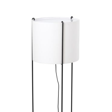 Faro Drum - staanlamp - 120 cm - zwart en beige