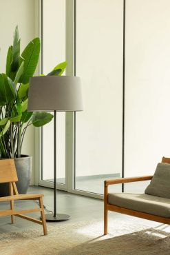 Faro Windsor - vloerlamp - Ø 64 x 160 x 37,5 cm - mat zwart en grijs