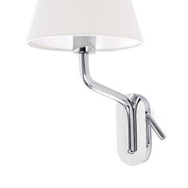 Faro Eterna Left - wandverlichting - 21,5 x 20 x 16 cm - 1W LED incl. - wit en chroom