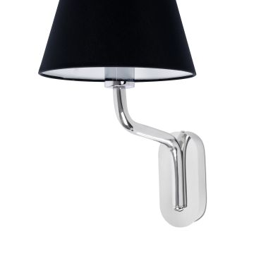 Faro Eterna - wandverlichting - 21,5 x 20 x 16 cm - zwart en chroom