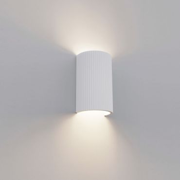 Artdelight Nantes - wandlamp - 7 x 11 x 18 cm - wit geribbeld