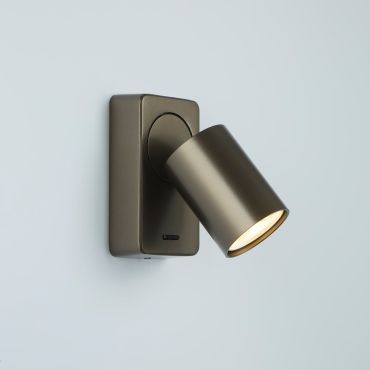 Projectlight Phoebe - opbouw wand spot met schakelaar - 12 x 7 x 11 cm - brons