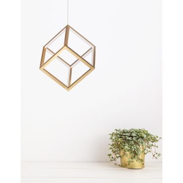 Nova Luce Gabbia - hanglamp - 25 x 25 x 190 cm - 45W dimbare LED incl. - goud